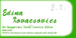 edina kovacsovics business card